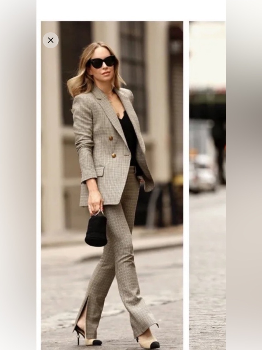A.L.C. Houndstooth Blazer in Black and Tan